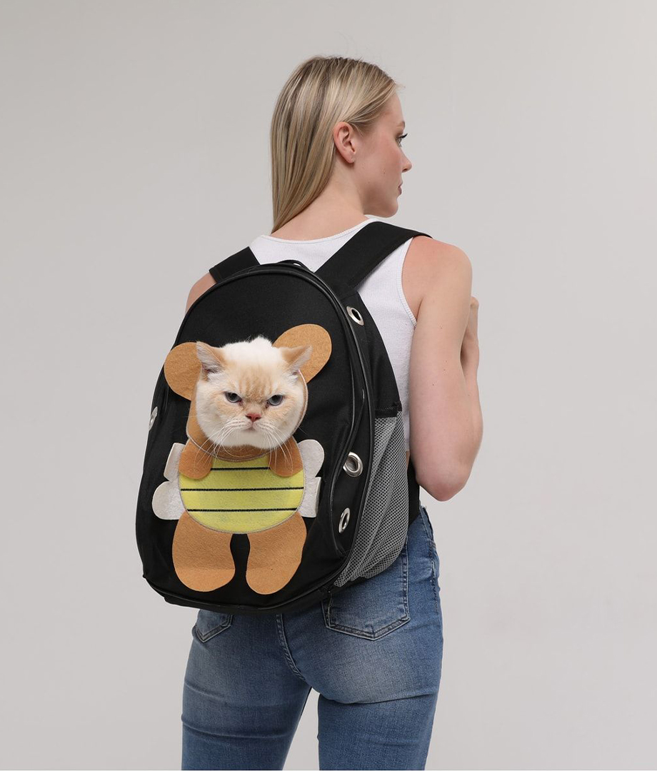 Arı Figürlü Kedi Taşıma Sırt Çantası 