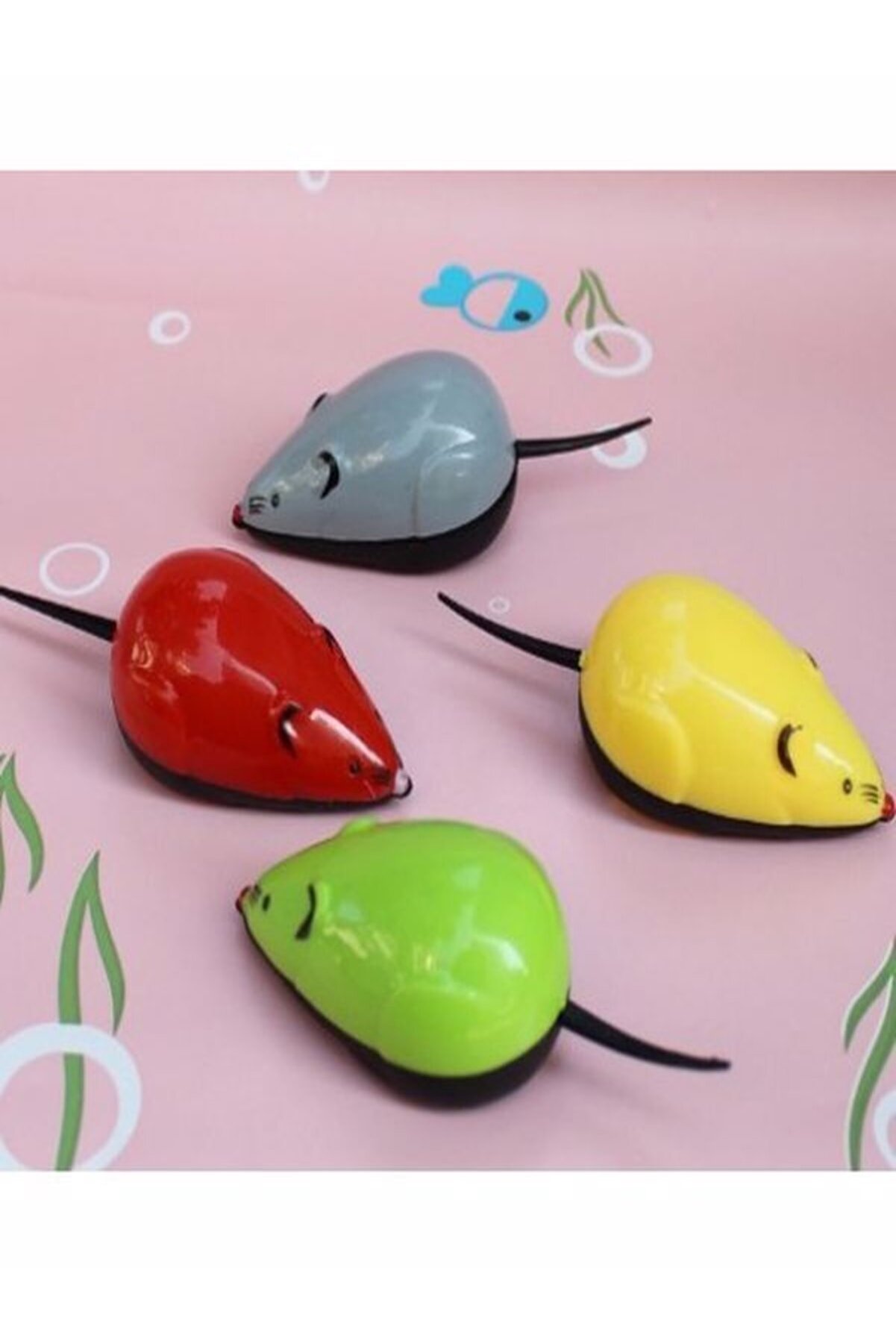 Kedi Oyuncağı Çek Bırak Fare Renkli