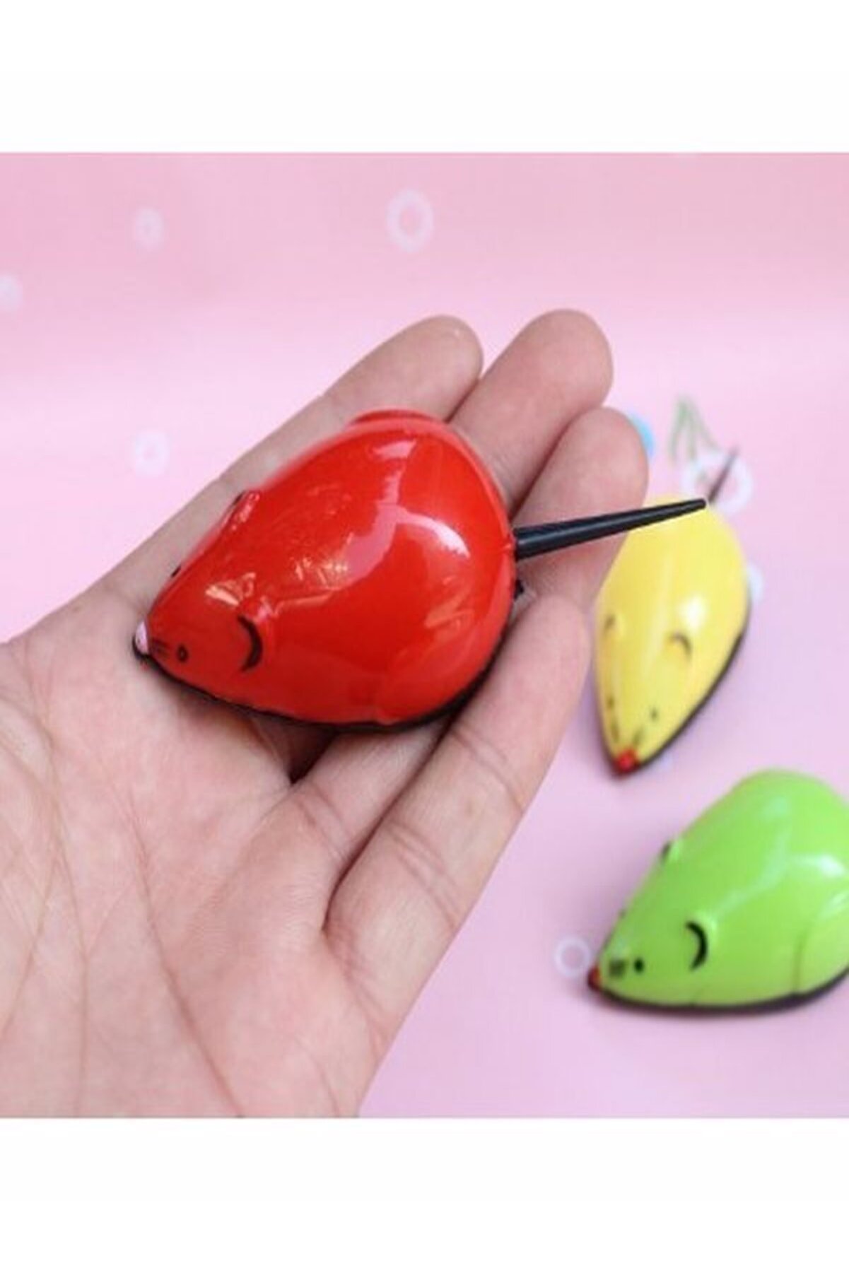 Kedi Oyuncağı Çek Bırak Fare Renkli