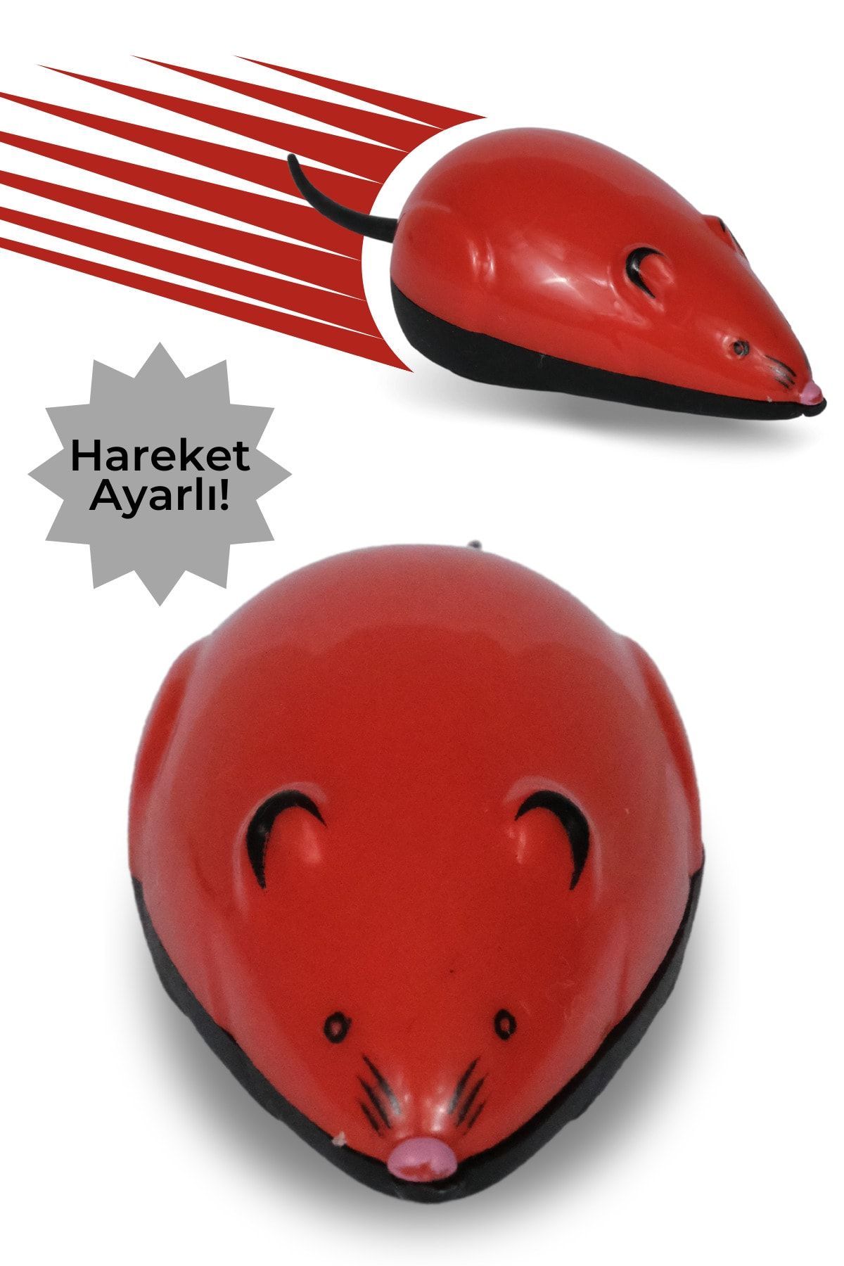 Kedi Oyuncağı Çek Bırak Fare Renkli