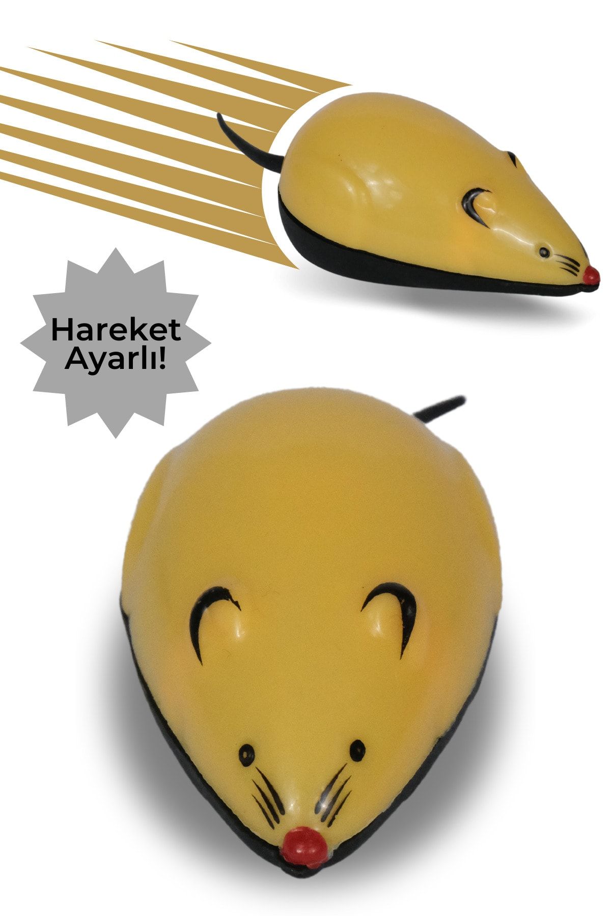 Kedi Oyuncağı Çek Bırak Fare Renkli