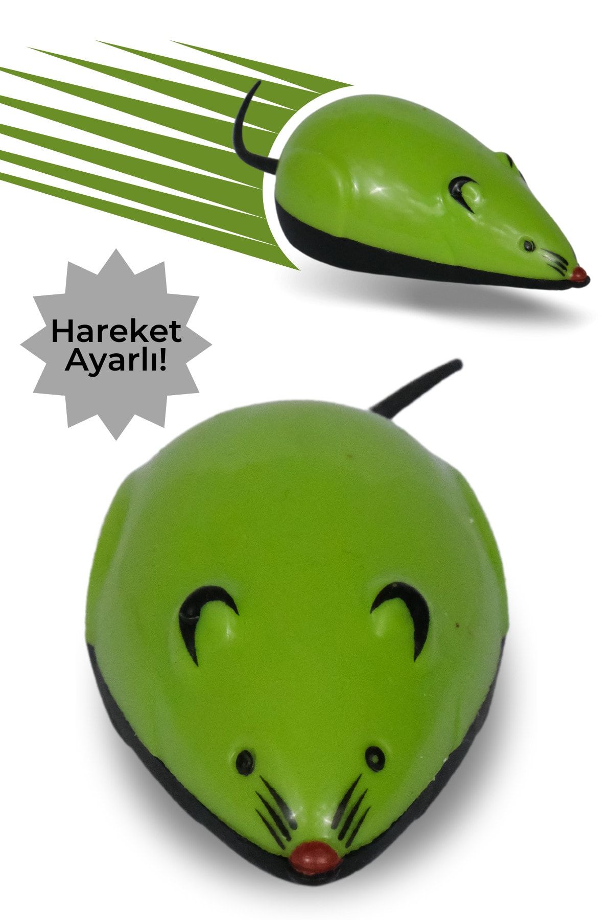 Kedi Oyuncağı Çek Bırak Fare Renkli