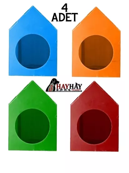 Kedi Köpek Evi Kulübesi Yuvası Plastik Demonte Taşınabilir Ev 4 lü
