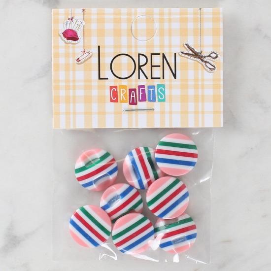 Loren Crafts 8’li Desenli Düğme - 1103