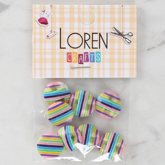 Loren Crafts 8’li Desenli Düğme - 1104