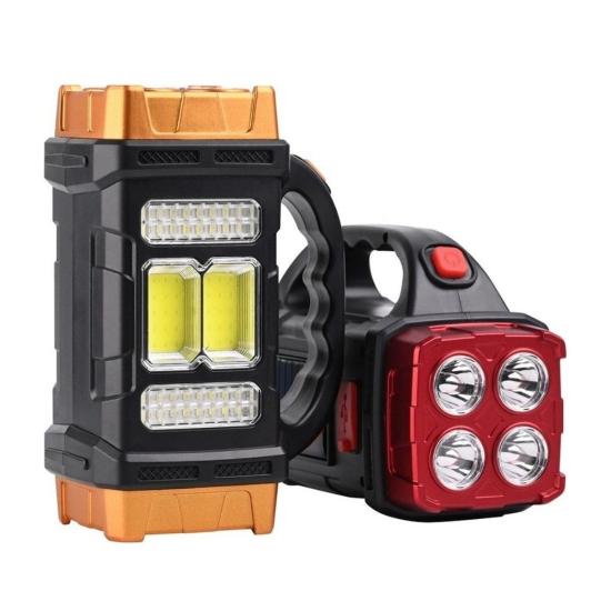 BUFFER® Solar ve USB Şarjlı LED + COB El Feneri | 1500 mAh Şarjlı Taşınabilir Çalışma Işığı–Su Geçirmez HB-2678