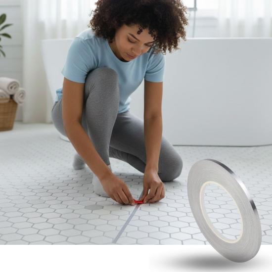 Hayhay Ticaret® 0.5 cm Kalınlık Gümüş Renk Fayans Arası Dekoratif Şerit Bandı – 50 Metre Uzunluk, Banyo ve Derz Arası Suya Dayanıklı Estetik Dekorasyo
