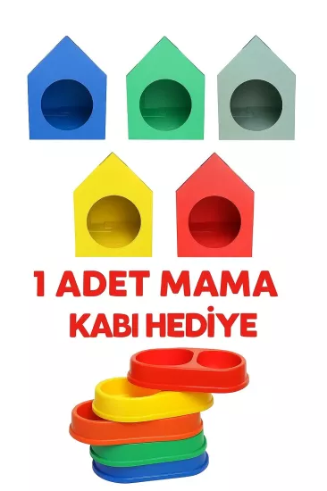 Kedi Köpek Evi Kulübesi Yuvası Plastik Demonte Taşınabilir Evi +1 ADET 2’Lİ MAMA KABI HEDİYE