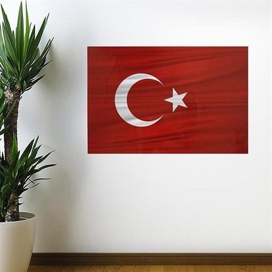 Hayhay Ticaret® Dalgalanma Efektli Manyetik Duvar Stickerı Türk Bayrağı 75 x 50 cm