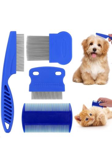 4’lü Kedi Köpek Bit Ve Pire Tarağı 4’lü Set İnce Tüy Tarama