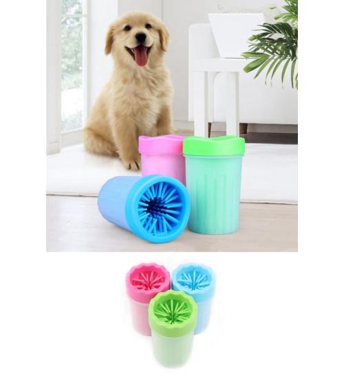 Pati Ayak Yıkama Kovası Silikon Jel Fırçalı Kedi Köpek (Büyük)