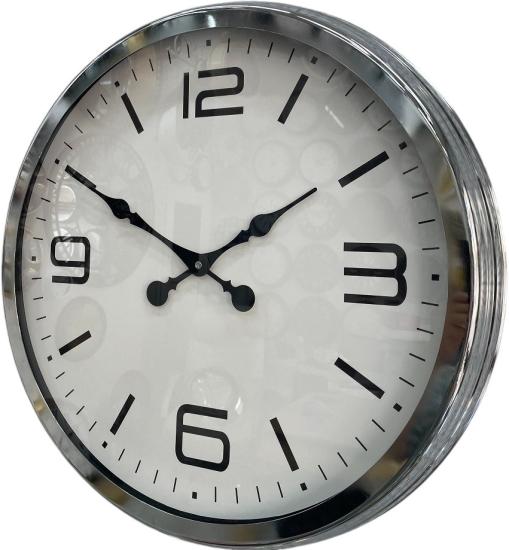 Zentime Krom Modern 60 Cm Metal Duvar Saati