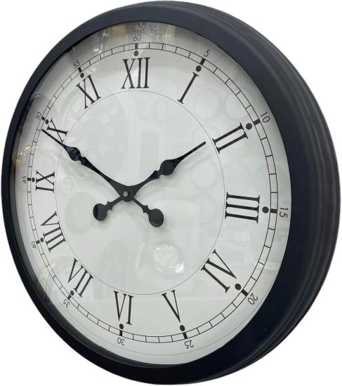 Zentime Siyah Roma Rakamlı Zarif 60 Cm Metal Duvar Saati